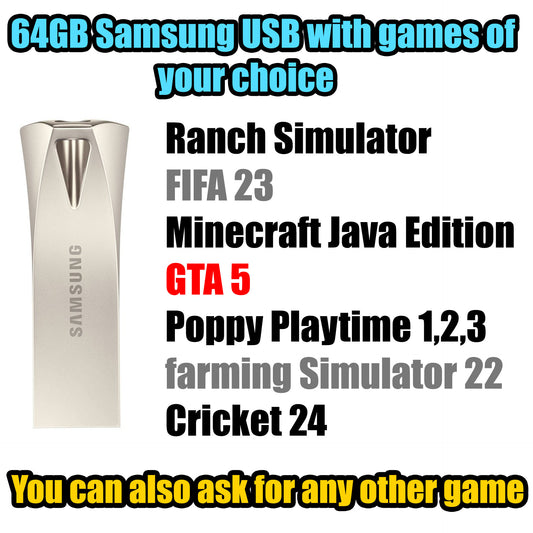 64GB USB Full of Pc Games (On demand) 100% Working Games + Free Gift!