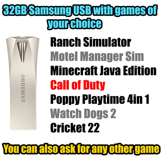 32GB USB Loaded with Top PC & Laptop Games (Custom Games Selection) | 100% Working + Bonus Gift!"